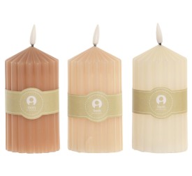 VELA LED CERA PARAFINA 7X7X16 1 RAYAS 3 SURT.