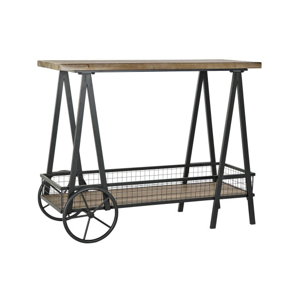 CONSOLA METAL ABETO 100X45X81 RUEDAS NATURAL