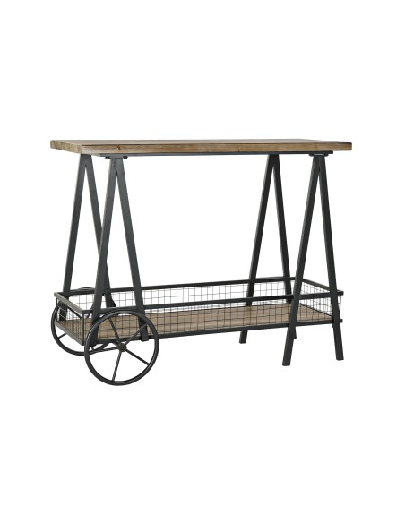 CONSOLA METAL ABETO 100X45X81 RUEDAS NATURAL