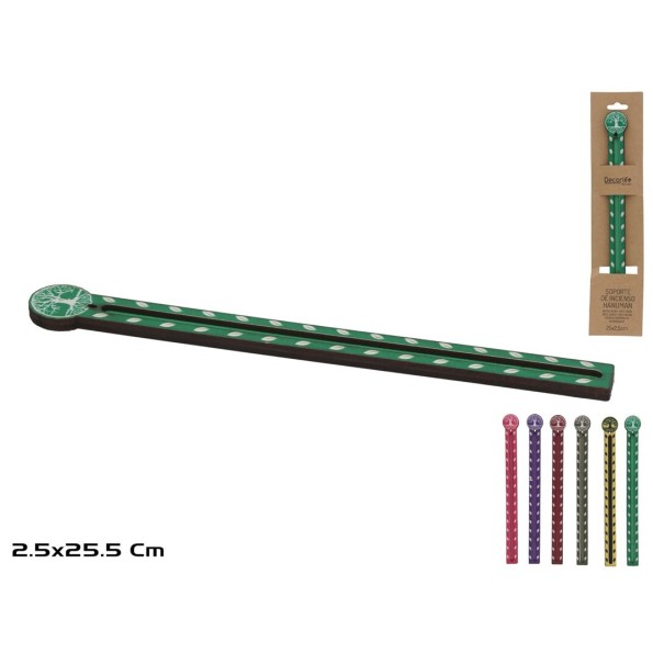 SOPORTE DE INCIENSO MDF HANUMAN 6 SURT. 25 X 2,5 CM