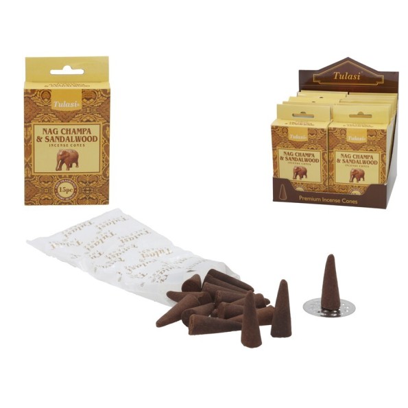 INCIENSO 15 CONOS NAG CHAMPA SANDALWOOD
