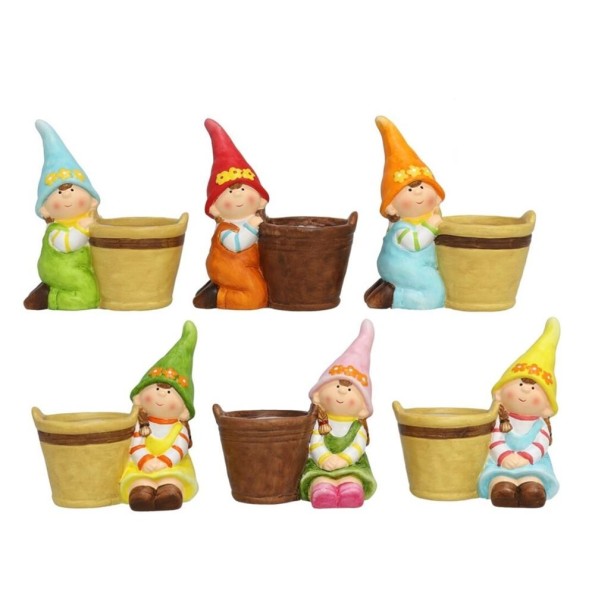 MACETERO DUENDES 12X8X14CM 6 SURT.