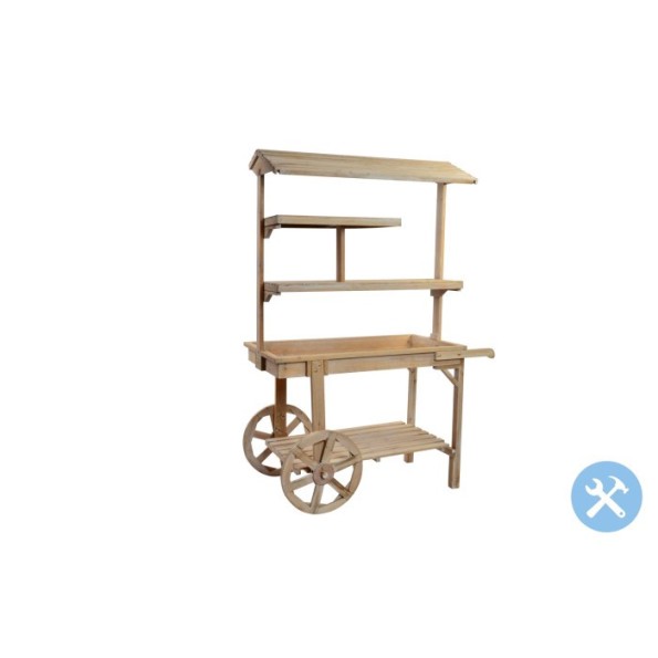 EXPOSITOR MADERA 118X53X166 4 ESTANTES NATURAL