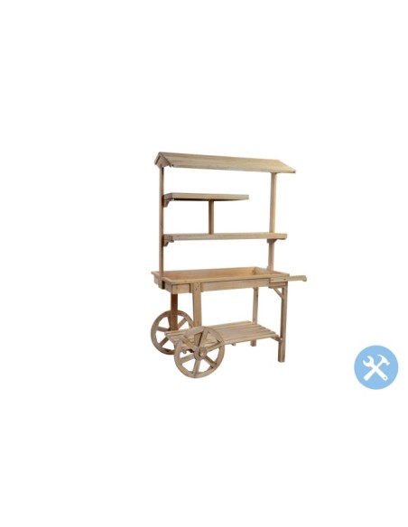 EXPOSITOR MADERA 118X53X166 4 ESTANTES NATURAL