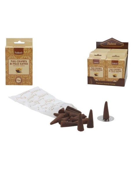 INCIENSO 15 CONOS NAG CHAMPA PALO SANTO