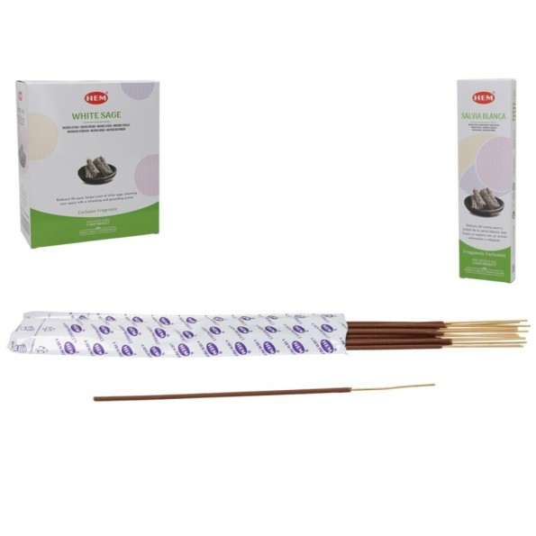 INCIENSO 18-20 STICKS WHITE SAGE TALL 25G