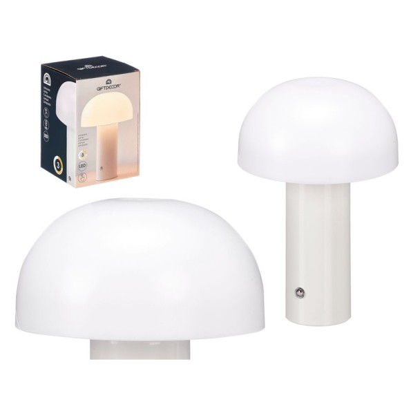 LAMPARA MESA BLANCA 14,5 x 14,5 x 22 cm