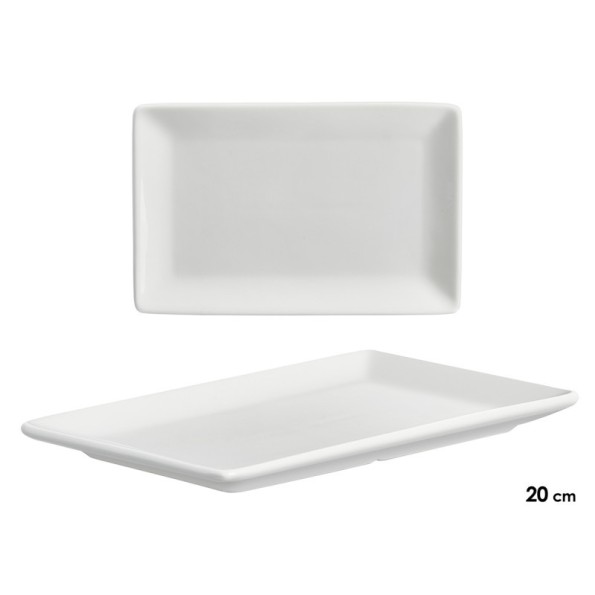 BANDEJA PORCELANA RECTANGULAR 20CM