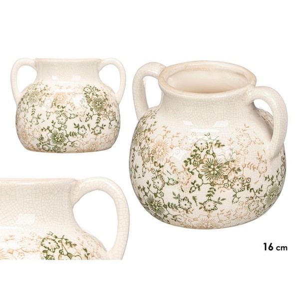 JARRON 2 ASA VERDE BEIGE 16CM