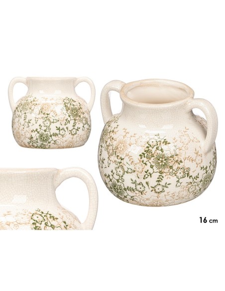 JARRON 2 ASA VERDE BEIGE 16CM