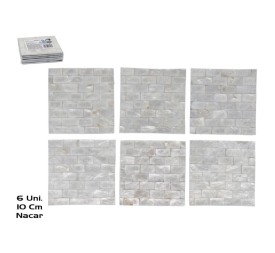 SET 6 POSAVASOS CUAD. NACAR 10X10CM