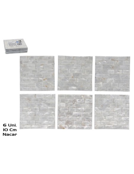 SET 6 POSAVASOS CUAD. NACAR 10X10CM