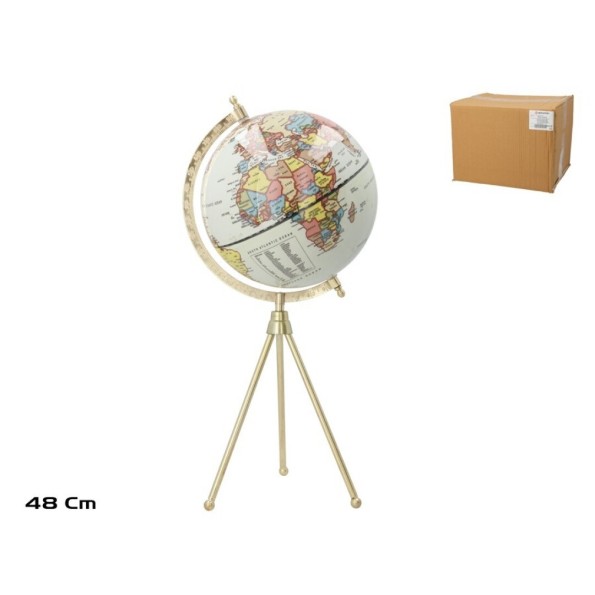 GLOBO TERRAQUEO BASE DORADA 20,5X48 CM LALITA