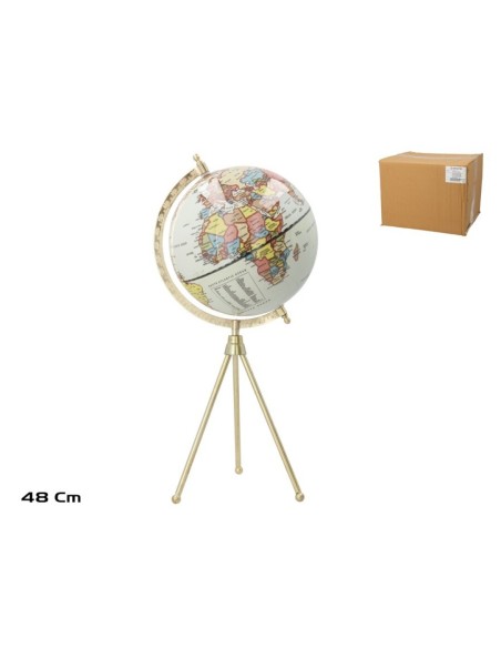 GLOBO TERRAQUEO BASE DORADA 20,5X48 CM LALITA