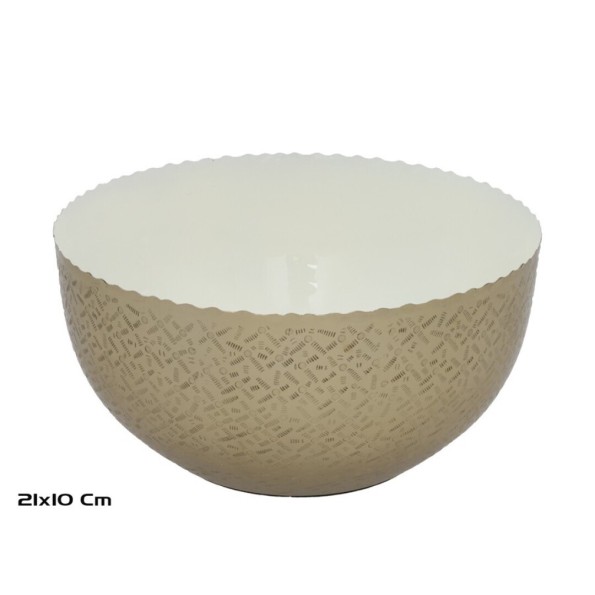 CUENCO 21X21X10CM DORADO GABRIELA