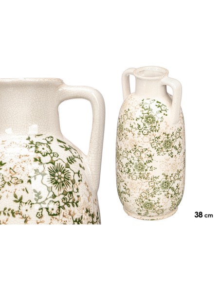 JARRON 2 ASA VERDE BEIGE 38CM