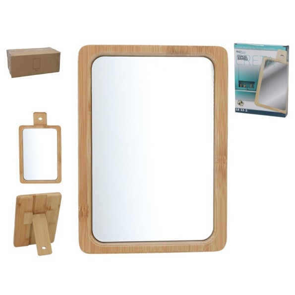 ESPEJO BAMBU CRETA 18,5X13,5X2CM