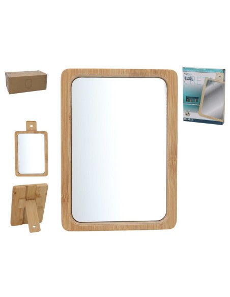 ESPEJO BAMBU CRETA 18,5X13,5X2CM