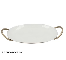 BANDEJA 36X22,5X3,5CM DORADO DANIELA