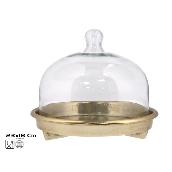TARTERA 23X23X18CM DORADO AMINE