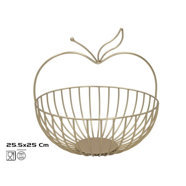 FRUTERO 25,5X25,5X25CM DORADO BAGDINU