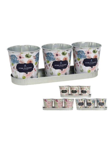 JARDINERA 3 MACETEROS CAMELIA 28,5X8,5CM