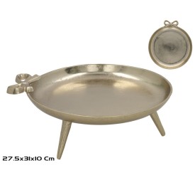 BANDEJA 31X27,5X10CM DORADO PAULA