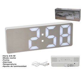 RELOJ DESPERTADOR LED AUREUM 16X2.5X6CM