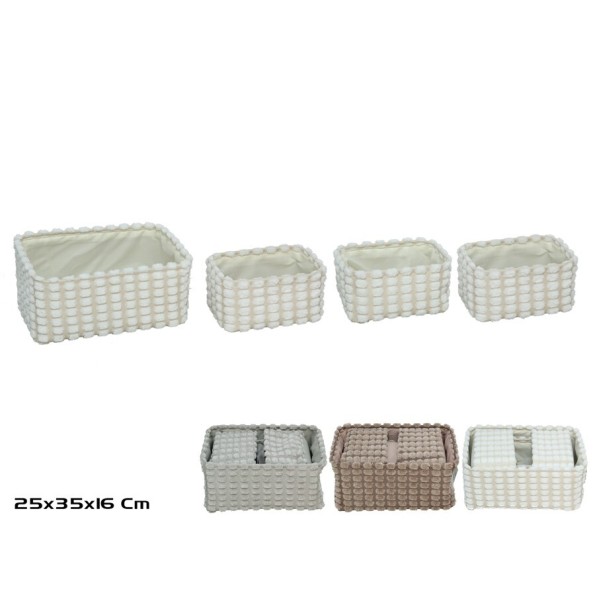 CESTA X4 RECTANGULAR 3 STD 35X25X16CM DALIA