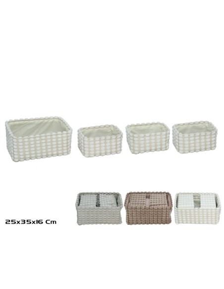 CESTA X4 RECTANGULAR 3 STD 35X25X16CM DALIA