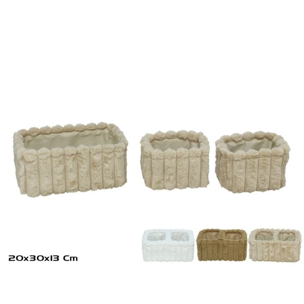 CESTA X3 RECTANGULAR 3 STD 30X20X13CM LOLAH