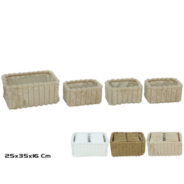 CESTA X4 RECTANGULAR 3 STD 35X25X16CM LOLAH
