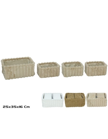 CESTA X4 RECTANGULAR 3 STD 35X25X16CM LOLAH