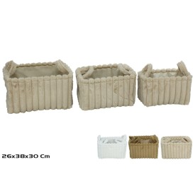 CESTA X3 RECTANGULAR C/ASAS 3 STD 38X26X22/30CM LORITA