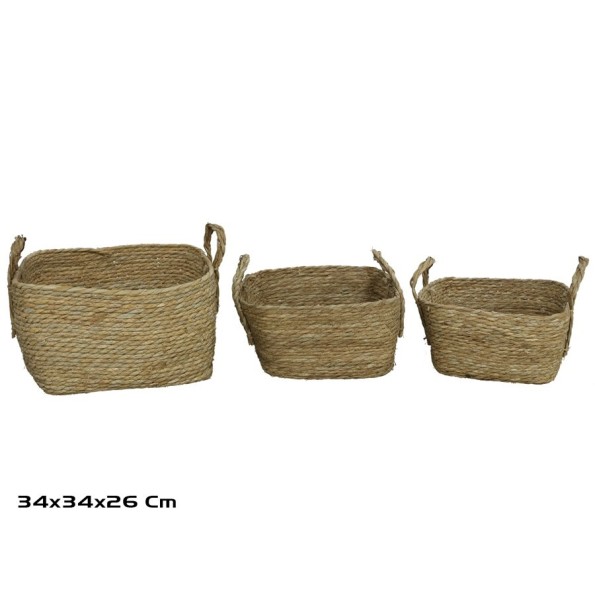 CESTA X3 CUADRADA 34X34X18/26CM LOUV