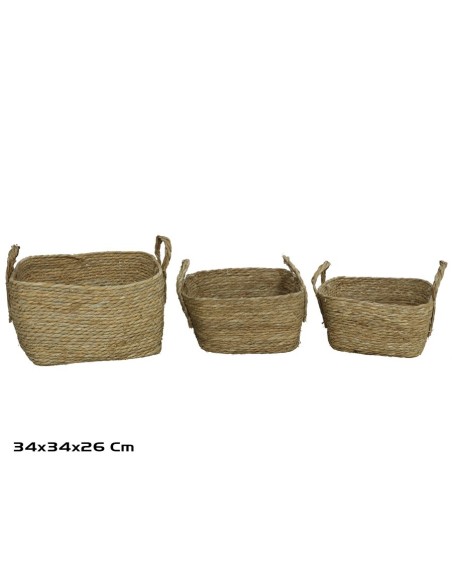 CESTA X3 CUADRADA 34X34X18/26CM LOUV