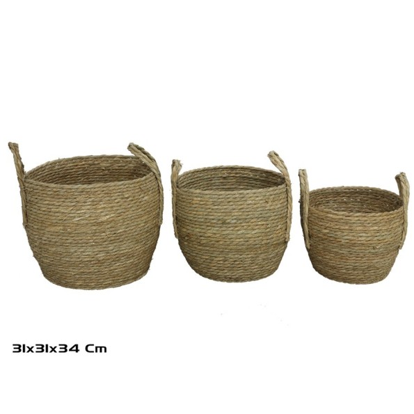 CESTA X3 REDONDA 31X31X26/34CM LOUV (2115)