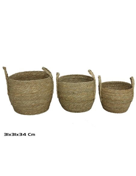 CESTA X3 REDONDA 31X31X26/34CM LOUV (2115)