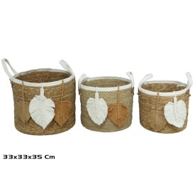 CESTA X3 C/ASAS 33X33X28/35CM PAOLA