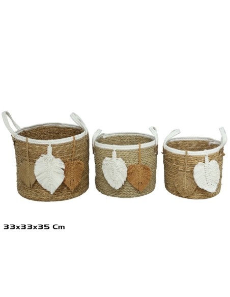 CESTA X3 C/ASAS 33X33X28/35CM PAOLA