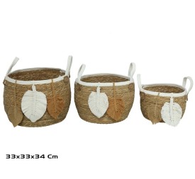 CESTA X3 C/ASAS 33X33X27/34CM PAOLA
