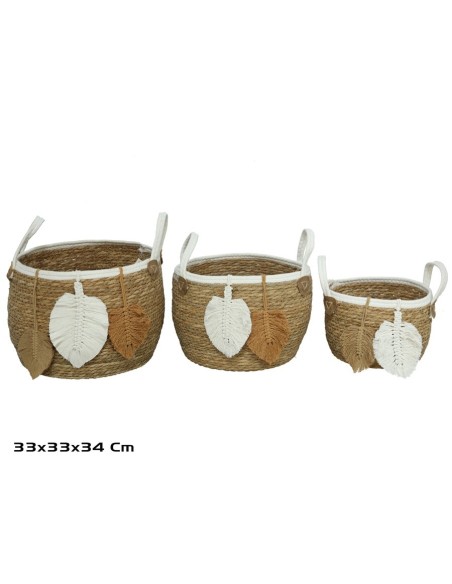 CESTA X3 C/ASAS 33X33X27/34CM PAOLA