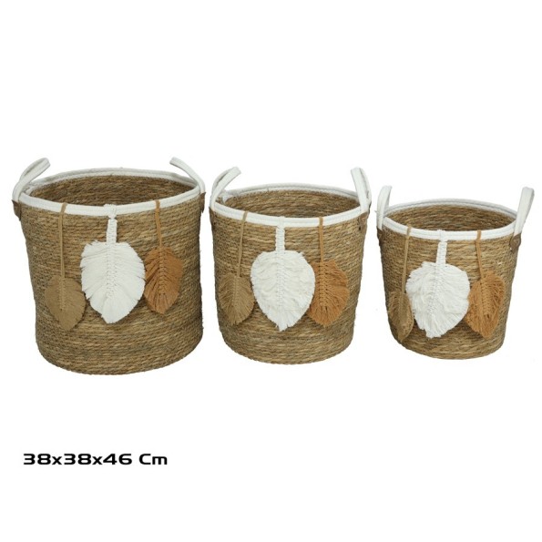 CESTA X3 C/ASAS 38X38X37/46CM PAOLA