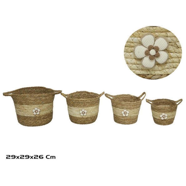 CESTA X4 C/ASAS 29X29X25/26CM ROCIO