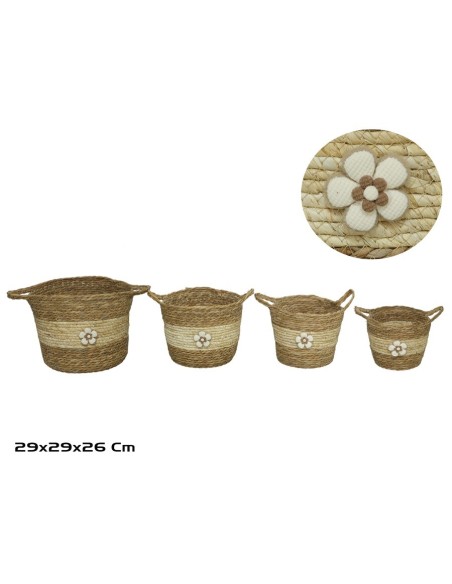 CESTA X4 C/ASAS 29X29X25/26CM ROCIO