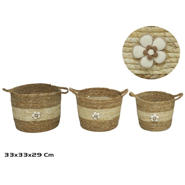 CESTA X3 C/ASAS 33X33X28/29CM ROCIO