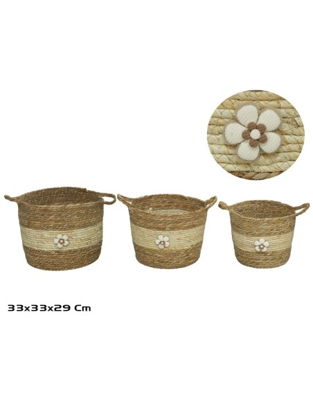 CESTA X3 C/ASAS 33X33X28/29CM ROCIO