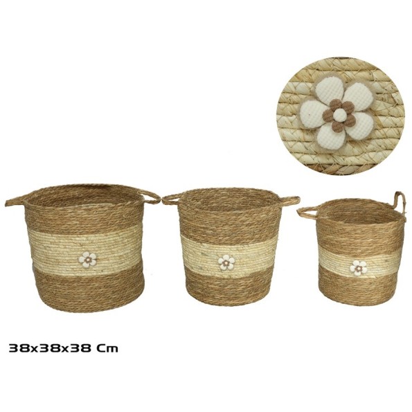 CESTA X3 C/ASAS 38X38X37/38CM ROCIO