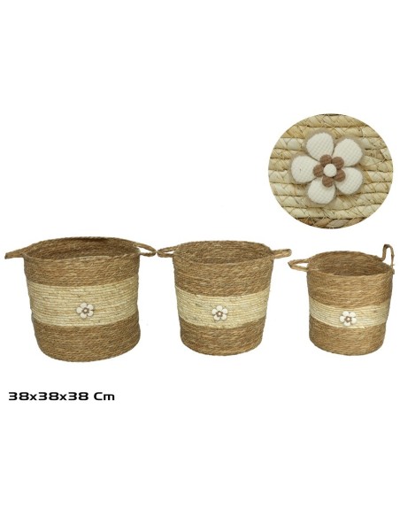 CESTA X3 C/ASAS 38X38X37/38CM ROCIO