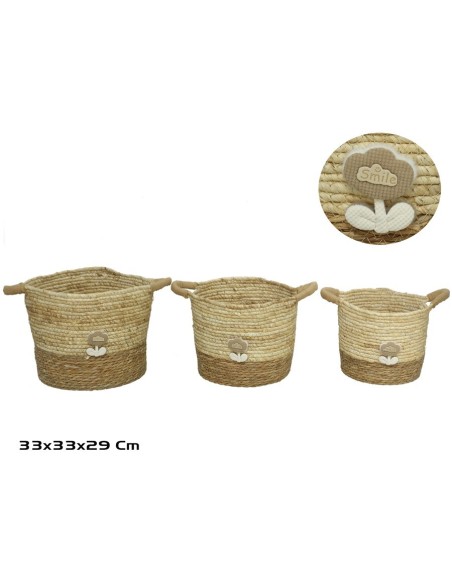 CESTA X3 C/ASAS 33X33X28/29CM FLORITA